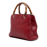 Small Calfskin Bamboo Shopper Satchel